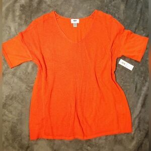 NWT * Old Navy * Orange V-neck Short Sleeve Shirt * Size SP